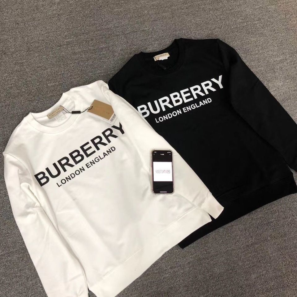 Áo sweater Chui Đầu Cỡ Lớn In logo Bur berry Thời Trang Cho Nam Và Nữ