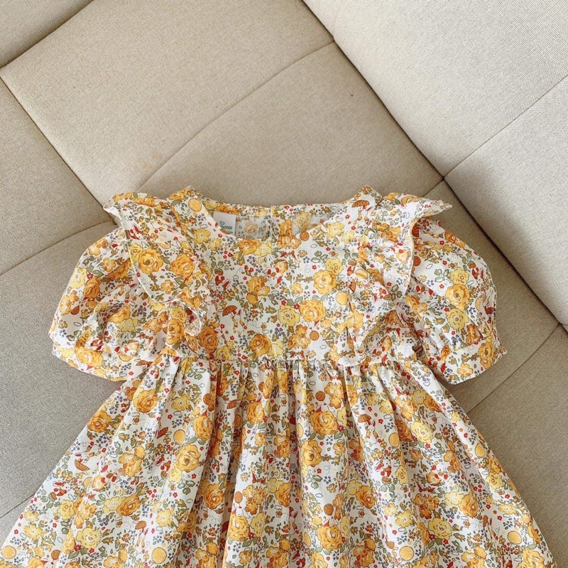 Váy bé gái cộc tay bèo vai💕freeship❤️M.C kids❤️❤️đầm đi học