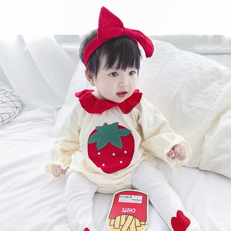 Bộ Áo Liền Quần Phối Ren In Hoạt Hình Dễ Thương Cho Bé