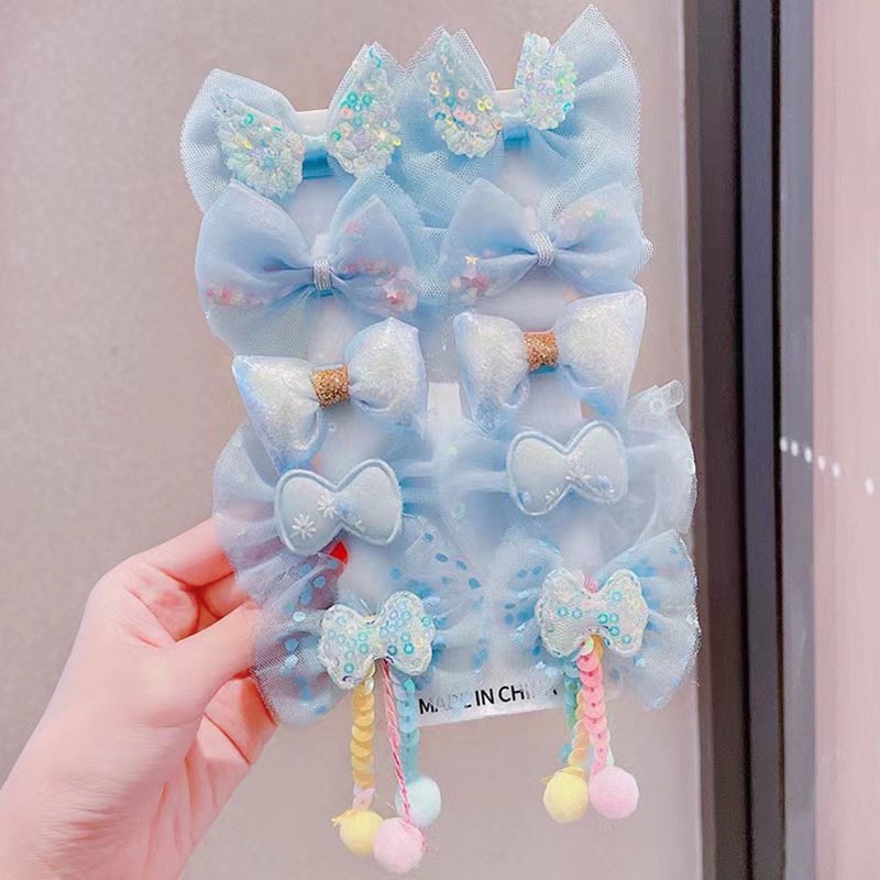 Set 10 Kẹp Tóc Nơ Dễ Thương Cho Bé Gái