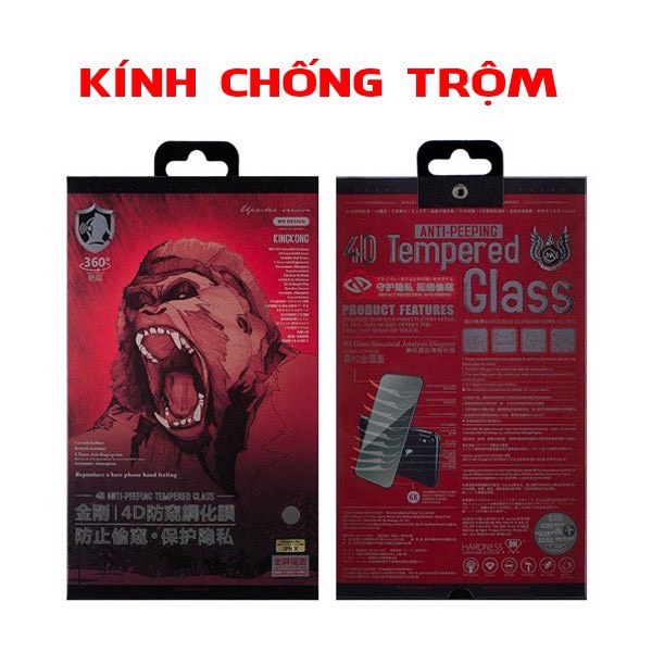 Kính cường lực chống nhìn trộm cho Smart IPhone 15 Pro Max ,14 Promax ,13 Promax ,12 Promax,11 Promax chính hãng WK