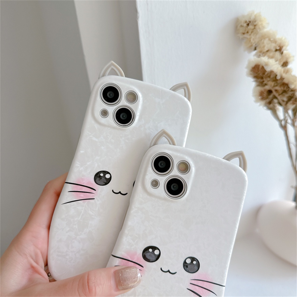 Ốp Điện Thoại TPU Mềm Hình Mèo 3D Cho iPhone 14 13 12 11 Pro Max 12Pro 13Pro 14Pro 14Plus 13ProMax X XS Max XR 7 8 Plus