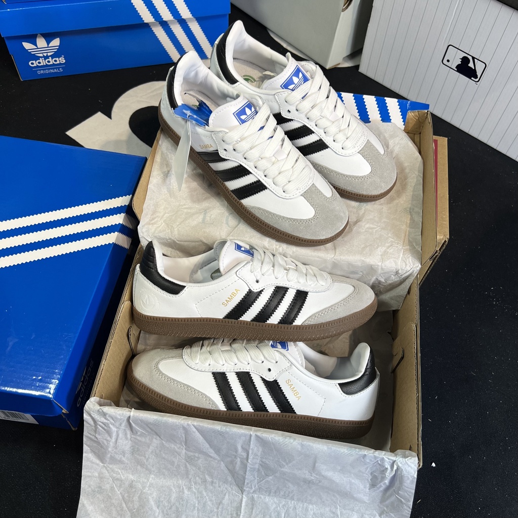 Giày Thể Thao Adidas Samba OG Trắng Đế Nâu Lai Au Full Box Tặng Box Bảo Vệ