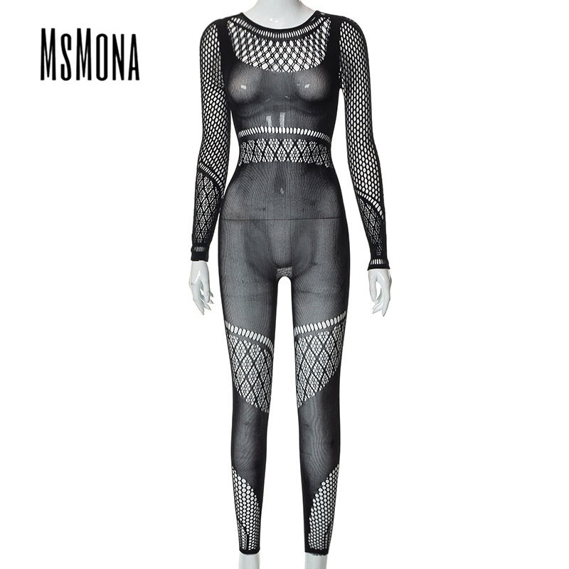 MsMona Jumpsuit Dáng Ôm Màu Trơn Thời Trang 2023 Quyến Rũ Cho Nữ