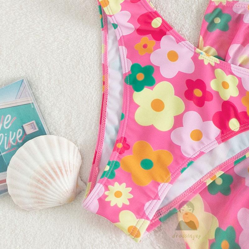 Bộ Đồ Bơi Hai Mảnh Co Giãn Nâng Ngực Họa Tiết Hoa Cho Nữ