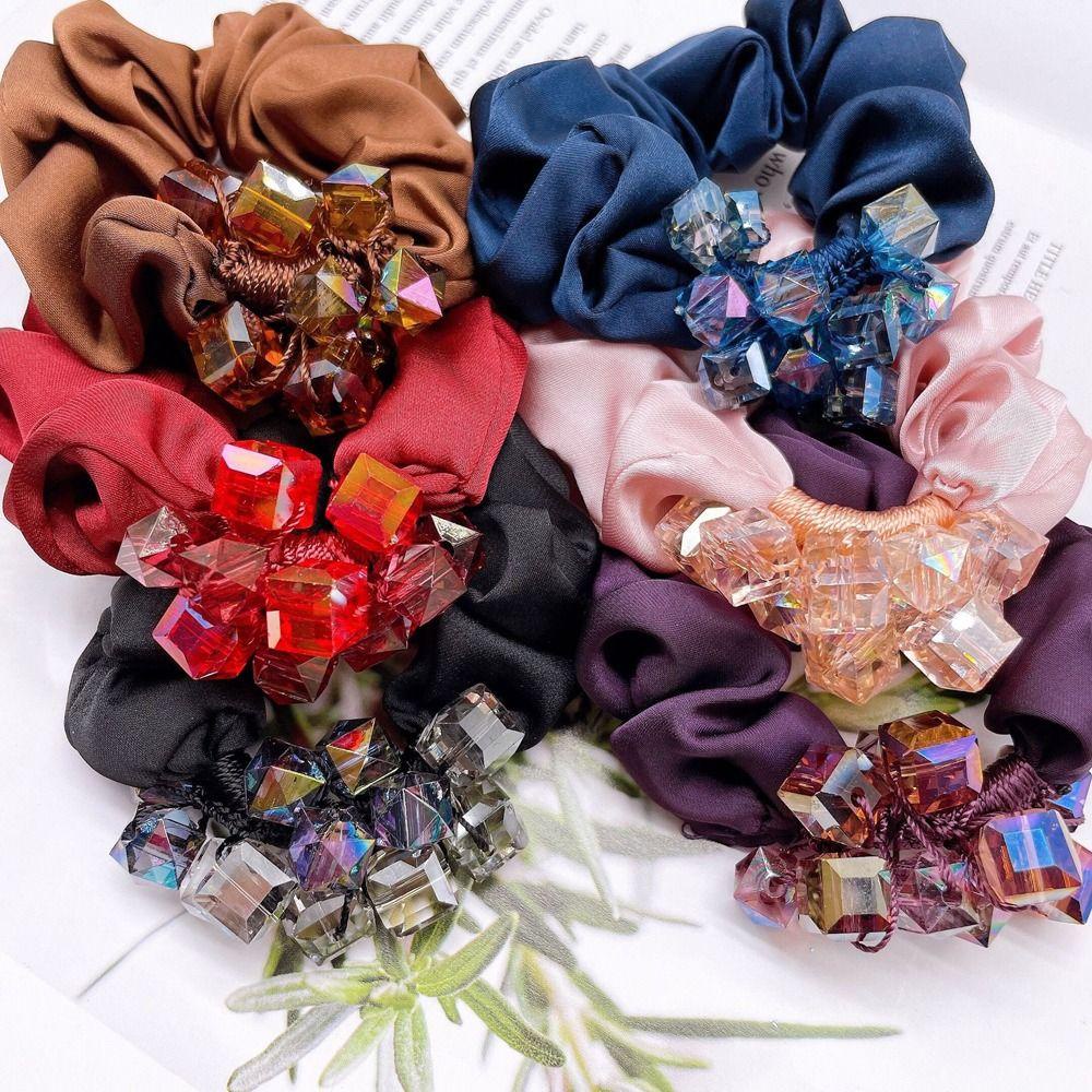 Dây Cột Tóc Scrunchies Bằng Vải In Họa Tiết Hoa Tinh Tế Thời Trang Cho Nữ