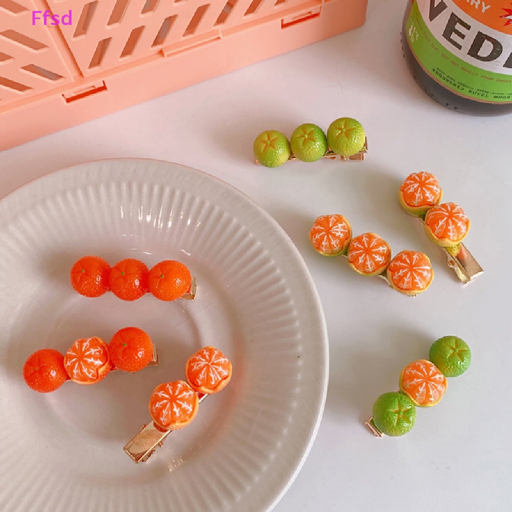 {Ffsd} Kẹp Tóc Hình Trái Cam Sáng Tạo Vui Nhộn Cho Bé Gái * Bán Chạy