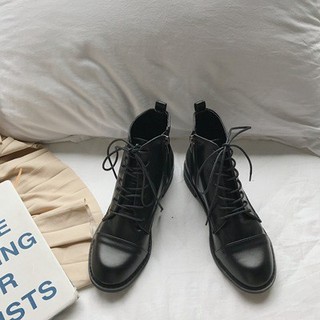 [ORDER] Giày boot nữ/ Boot cổ thấp buộc dây khóa hông