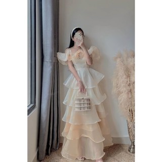 Váy Cúp Ngực Tay Bồng V68 Sexy Đi Du Lịch