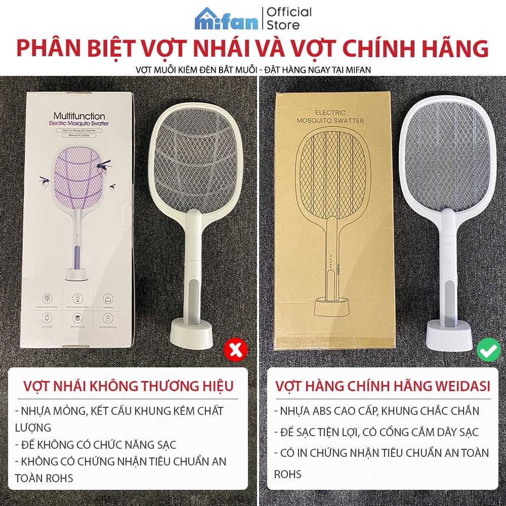 Vợt Muỗi kiêm Đèn Bắt Muỗi 2 trong 1- Pin sạc cao cấp 1200 mah - Bảo hành 1 đổi 1