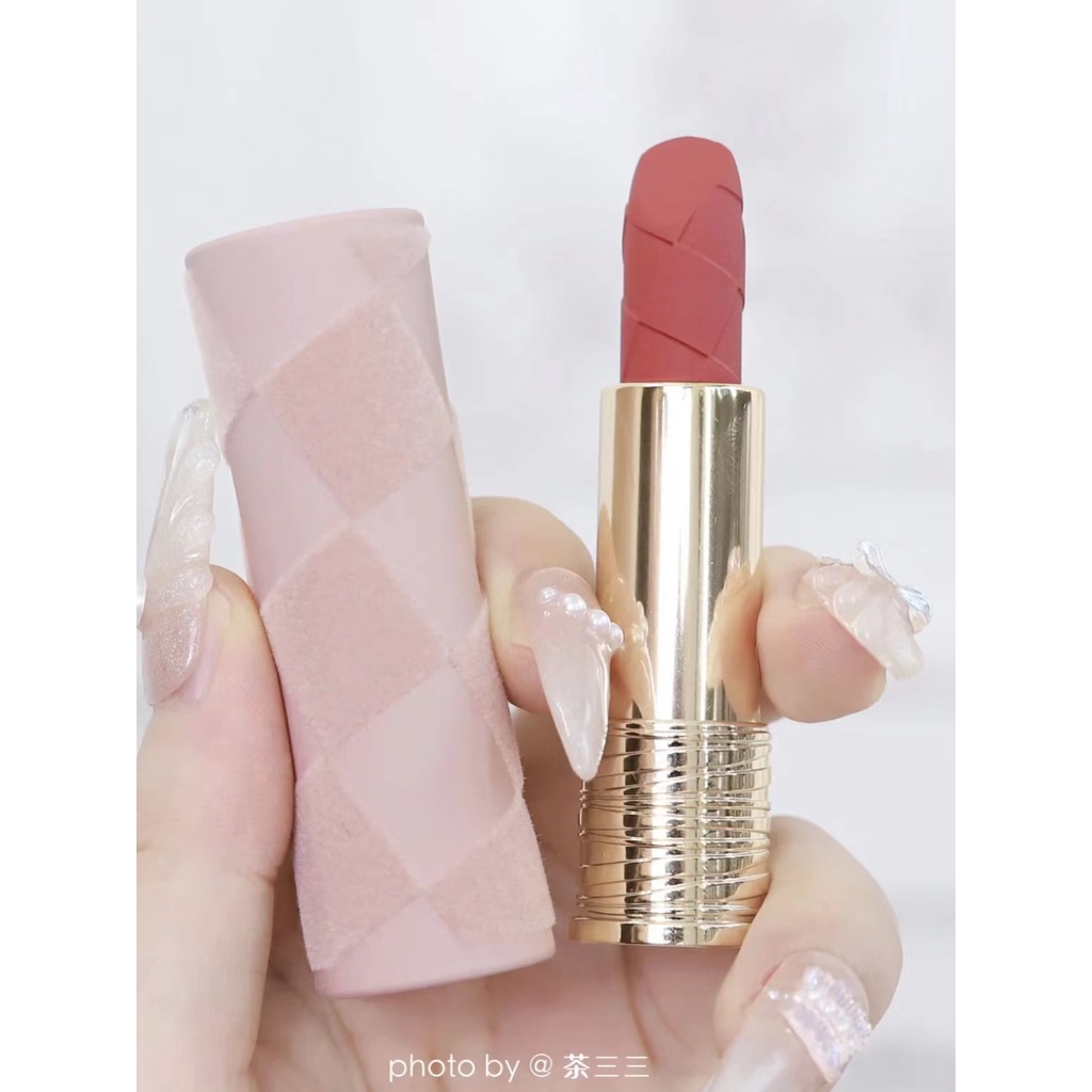 Bộ Son Môi Lancome chessboard Màu Hồng Đào Phiên Bản Giới Hạn Chất Nhung Mịn Mùa Đông 218 196