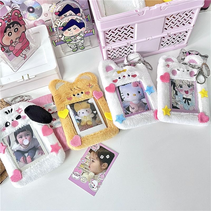 Túi Đựng Thẻ Bằng Vải Flannel Mềm Hình Bentoy Milkjoy Dễ Thương Kèm Móc Khóa Cho Học Sinh Ốp