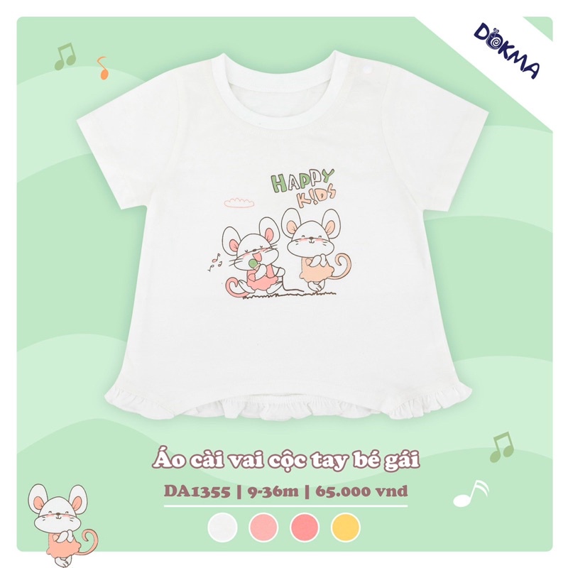 SALE 20% 9-36M Áo cộc tay bé gái Dokma DA1355