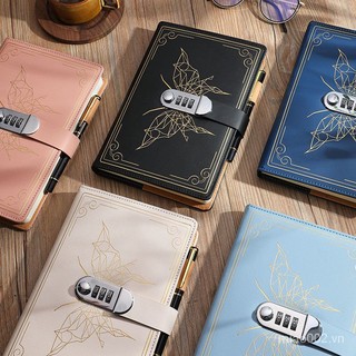 [Preferred good things] Retro password lock notebook simple password diary student notepad with lock thickened notebook stationery [2/8]]