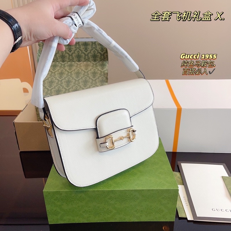 Túi xách gucci size 26x5x19 cm màu trắng, túi full box chuẩn như hình