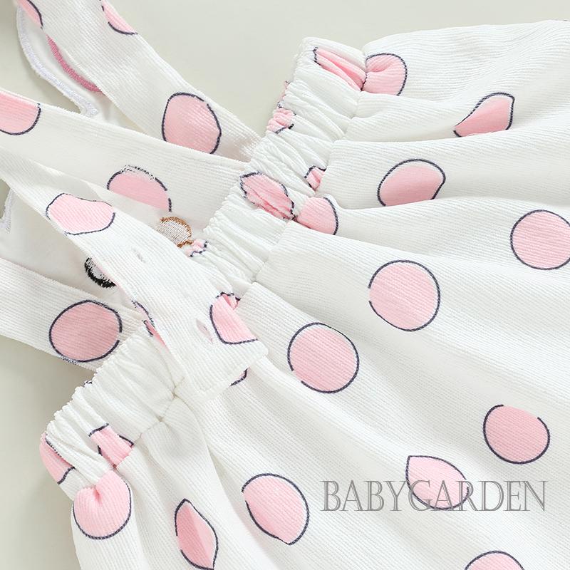 Bộ Áo Liền Quần Cổ Tròn Tay Ngắn + Chân Váy Thỏ + Băng Đô Cài Tóc Thời Trang Cho Bé Gái