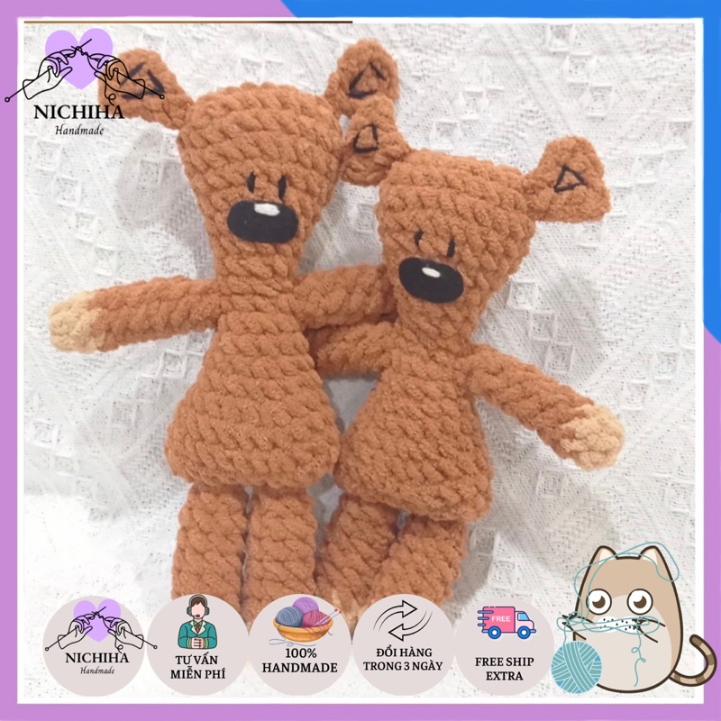 Móc khoá gấu bông cute làm bằng len_làm quà tặng trong các dịp sinh nhật, valentin...
