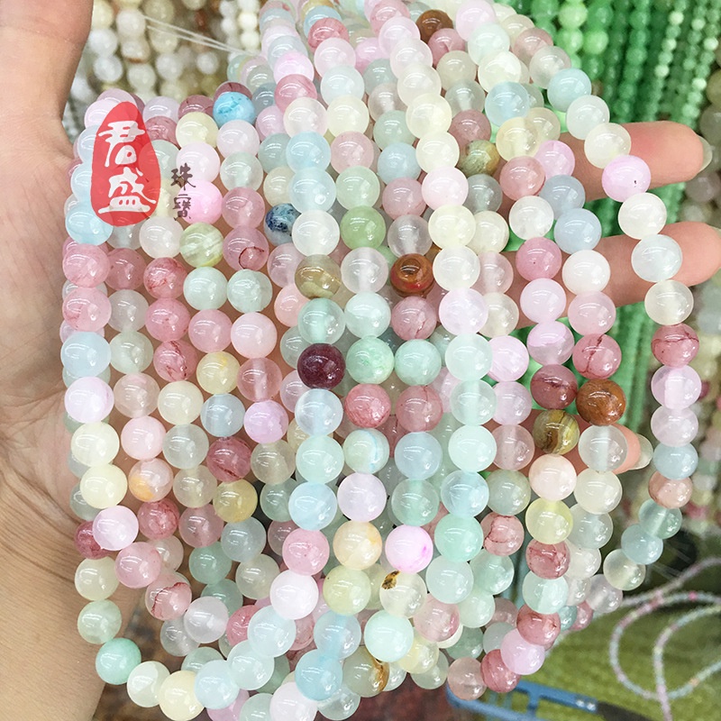 Chuỗi Hạt Đá Sapphire Tròn Nhiều Màu Dùng Làm Trang Sức DIY
