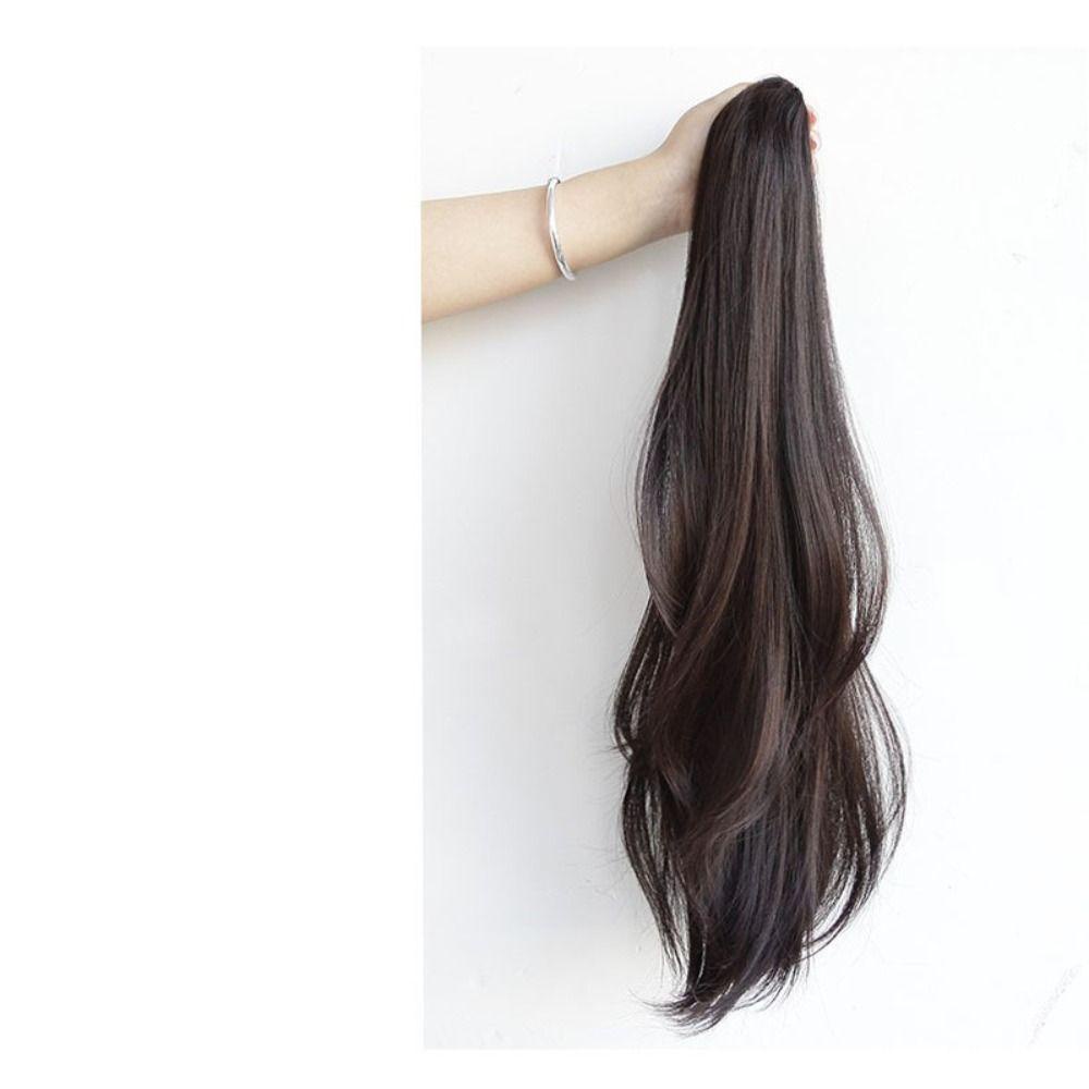 Tóc Giả Đuôi Ngựa Bằng Sợi Tổng Hợp Màu Nâu / Đen Tự Nhiên