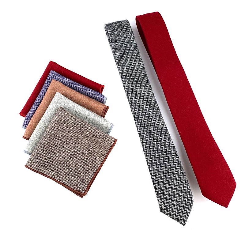 Cà vạt 6cm và khăn bỏ túi EFAN bằng vải cashmere tùy chọn màu sắc và họa tiết thời trang cho nam