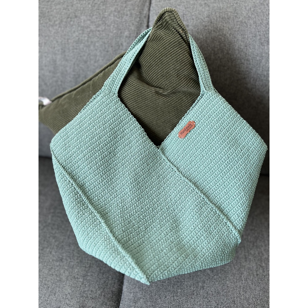 Túi len đáy vuông - Xoắn -HANDMADE