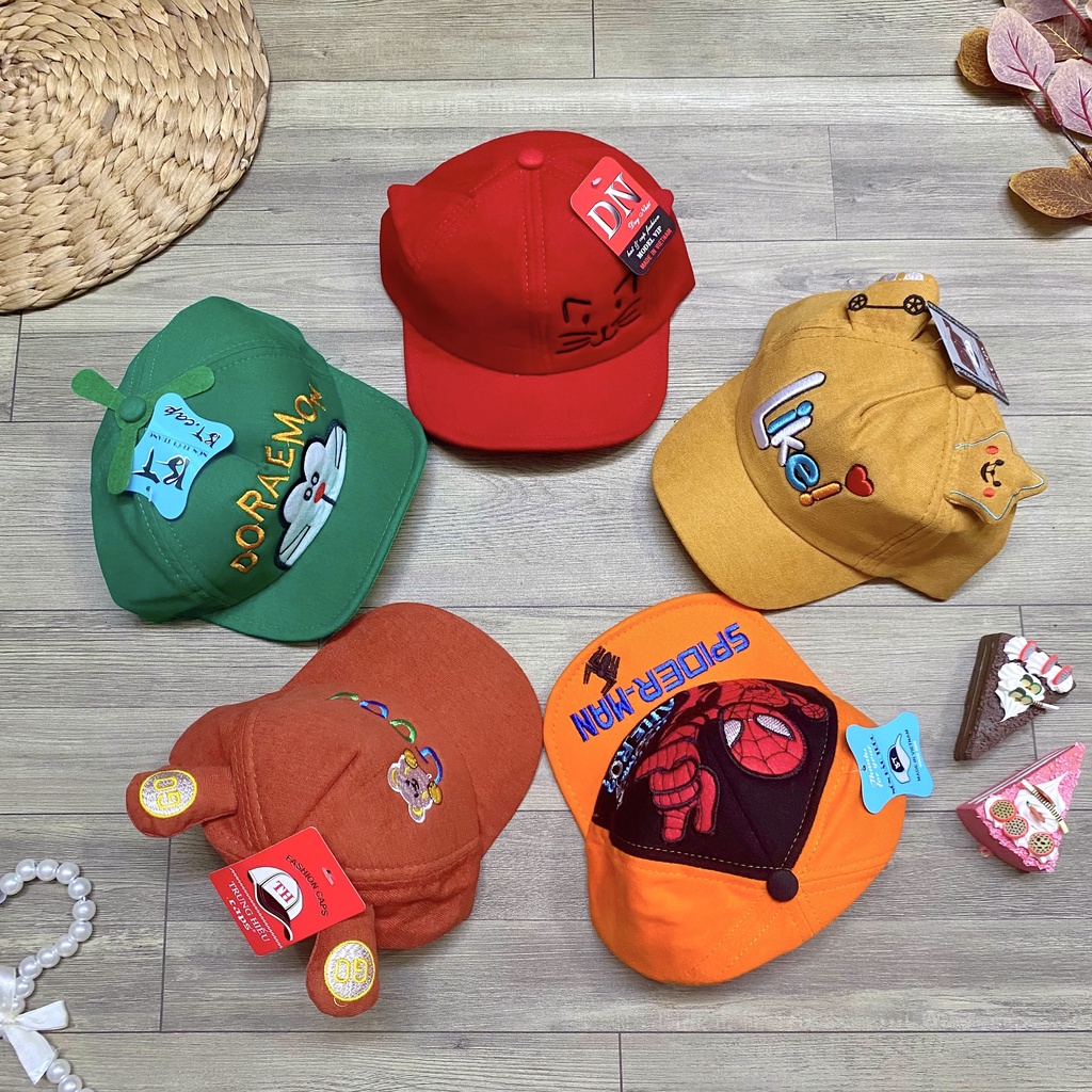 Mũ lưỡi trai, nón kết cho bé tổng hợp nhiều mẫu phối màu trẻ trung năng động - NN27