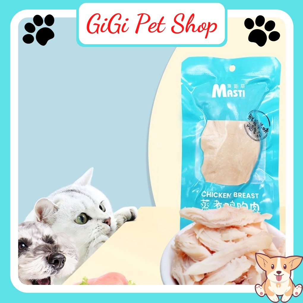 Snack thịt ức gà Masti chín thơm ngon thức ăn cho thú cưng bổ sung dinh dưỡng mọi lứa tuổi chó mèo - GiGi Pet Shop