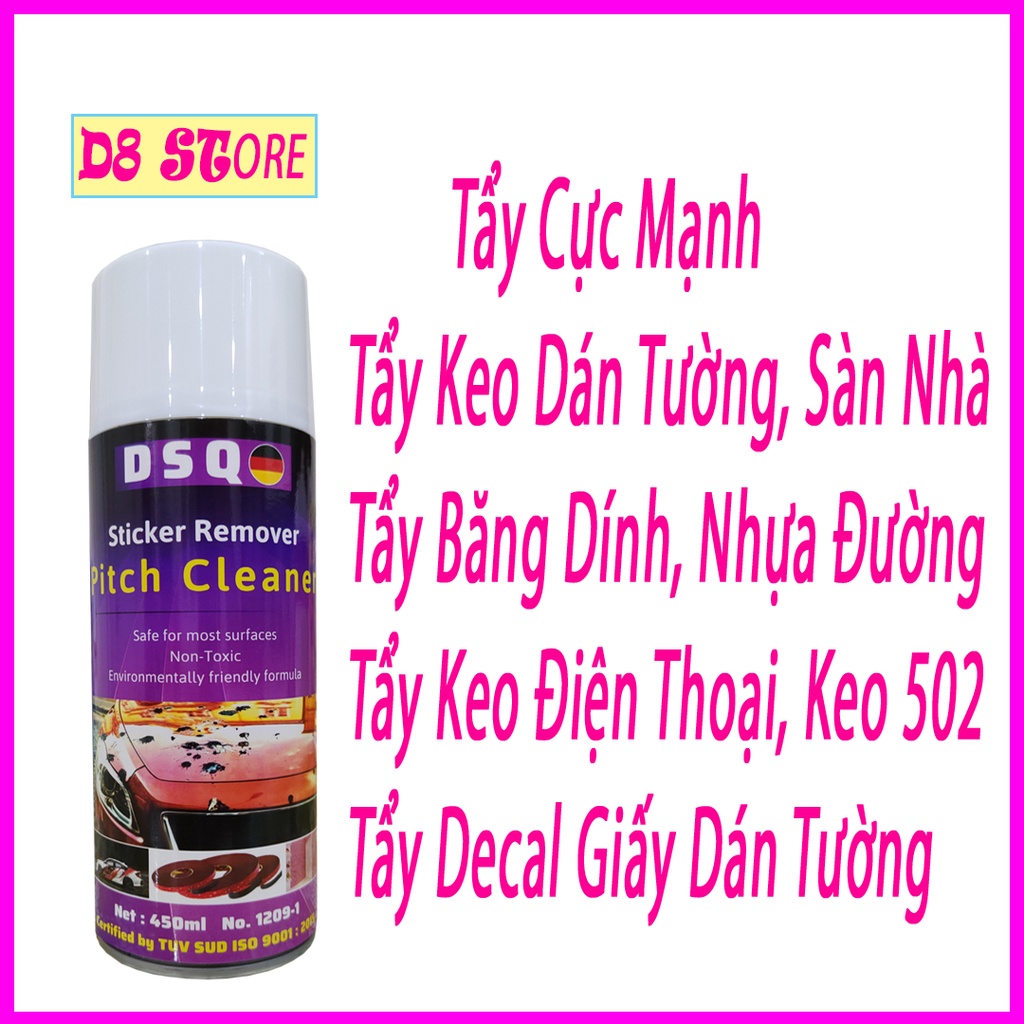 Chai Xịt Tẩy Keo, Sơn, Băng Dính - Vệ Sinh Nhựa Đường - Tẩy xốp dán tường, dán sàn nhà decal Sticker Remover