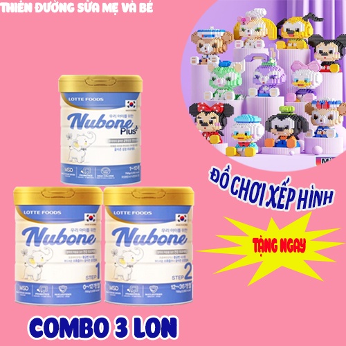 Combo 2 lon sữa Nubone Step 1,2, Plus+ lon 750gr