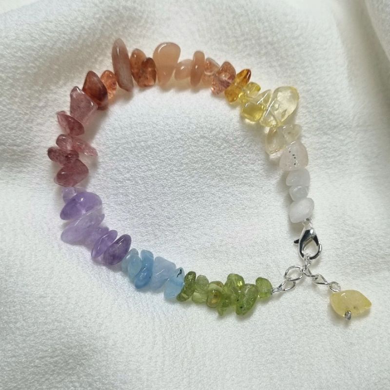 Vòng đá mix nhiều màu rainbow