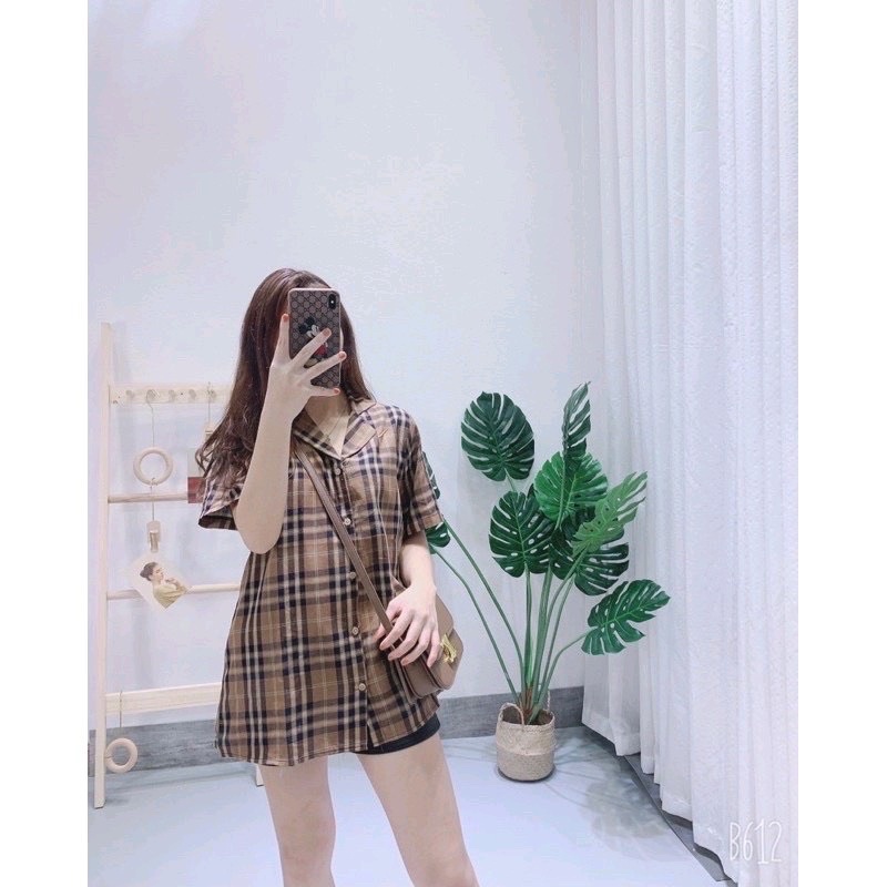 Áo sơ mi kẻ cộc tay LN12