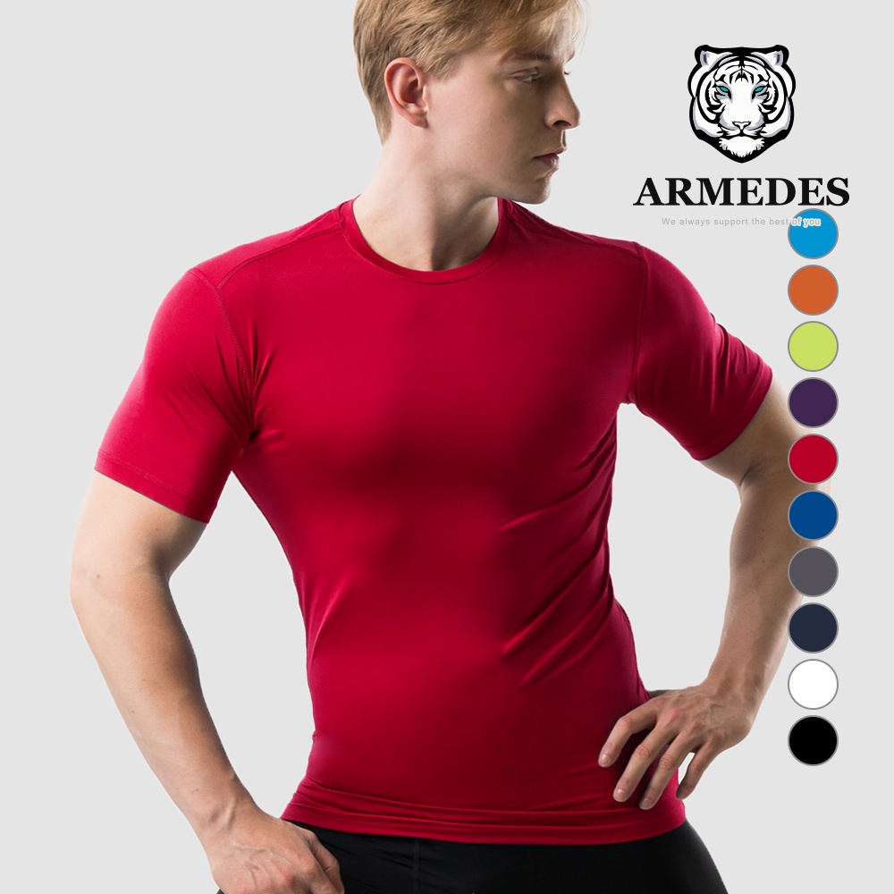 Áo Thun Thể Thao Nam Tay Ngắn Tập Gym  99% Polyester Siêu Thấm Hút và Mát Mịn Chính Hãng ARMEDES Hàn Quốc - AR 51