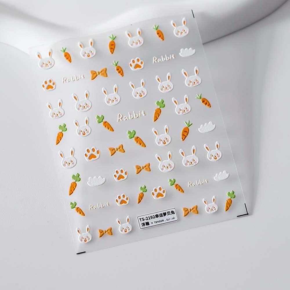 LOMBARD Miếng Dán Trang Trí Móng Tay Tự Dính Họa Tiết Hoạt Hình Dễ Thương