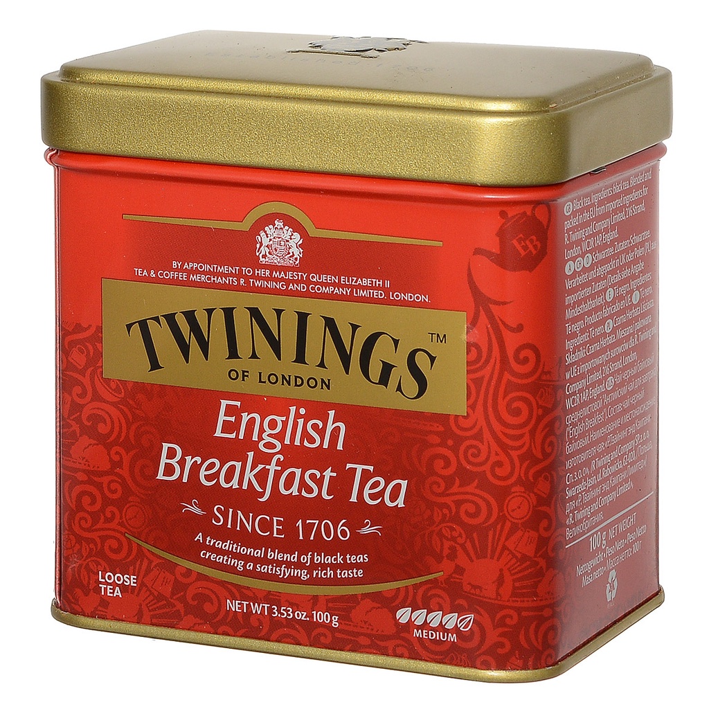 Trà Twinings Black Tea - English Breakfast Tea / Earl Grey Tea Anh Cao Cấp Lon Thiếc 100g