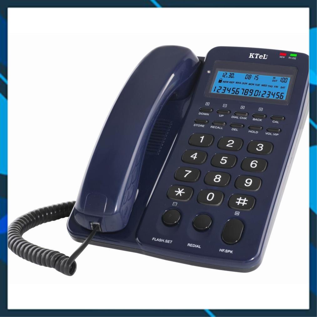 Điện thoại văn phòng, điện thoại khách sạn, gia đình, loại có dây để bàn, có màn hình hiện số gọi tới. KTeL303