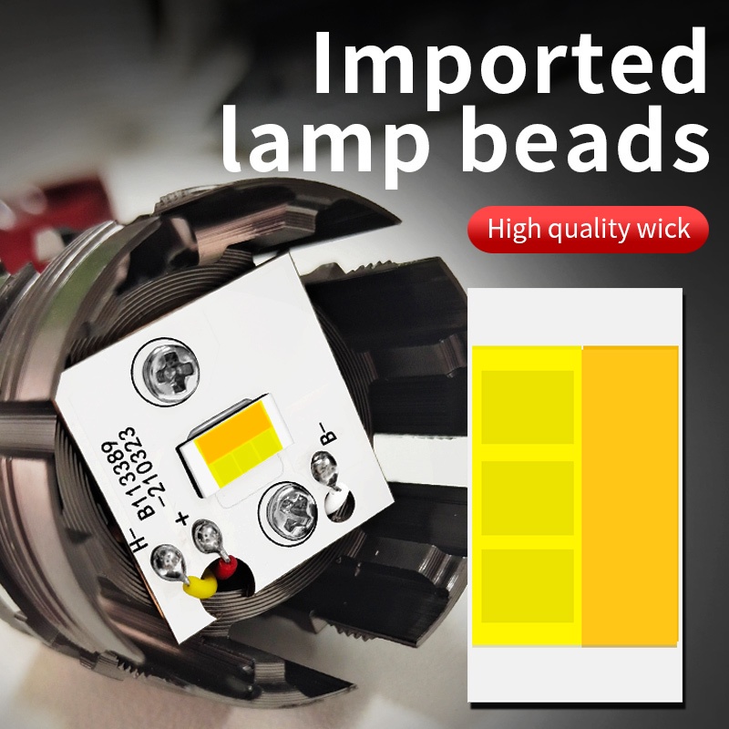 Đèn Pha Siêu Sáng H4 H6 BA20d AC DC12V-80V 8000LM Hai Màu Trắng + Vàng Cho Xe Máy Mio125