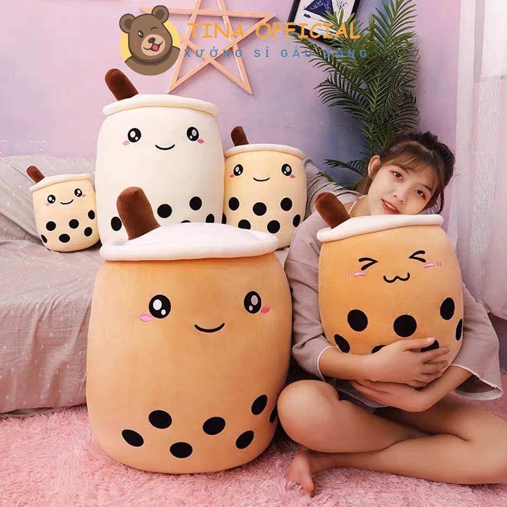 Gấu bông Trà Sữa Baby mini, gối ôm siêu dễ thương, thú nhồi bông nhiều màu 35 cm TINA OFFICIAL