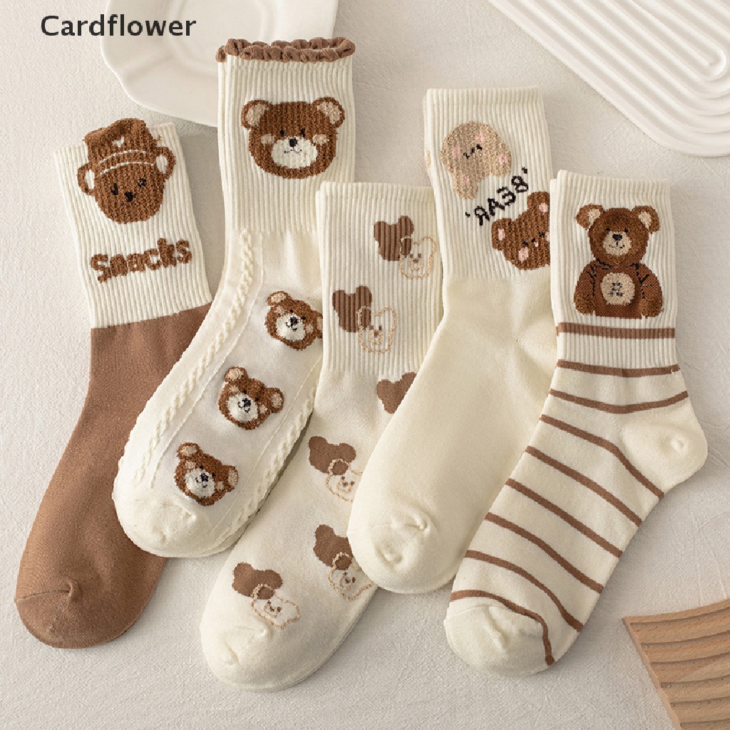< Cardflower > Vớ Trượt Ván Họa Tiết Gấu Hoạt Hình Vui Nhộn Phong Cách Harajuku Nhật Bản Thời Trang Cho Nữ Đang Giảm Giá