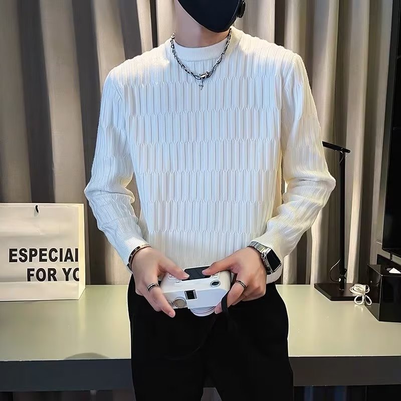 Áo Sweater Dệt Kim Màu Sắc Trơn Thời Trang Thu Đông Cho Nam Giới Có Size M-3XL