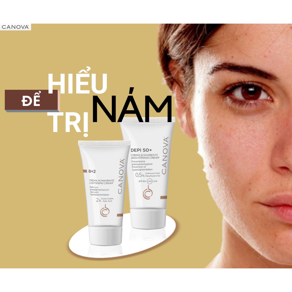 Kem nám tàn nhang sáng da CANOVA 8+2 giảm thâm nám dưỡng da chậm lão hóa - Bác sĩ Phương Trang