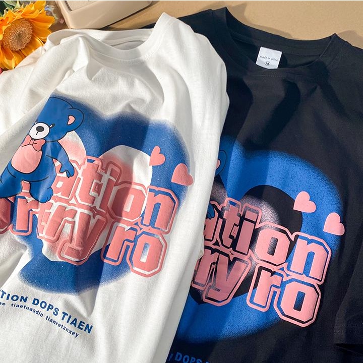 NRVP Áo Thun Tay Ngắn In Hình Thời Trang Đường Phố Hàn Quốc Mới Cho Nữ