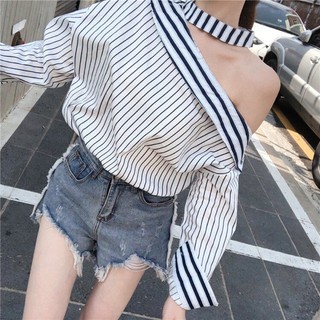 (Order 7-10 ngày) Áo sơ mi lệch vai (kèm ảnh thật)