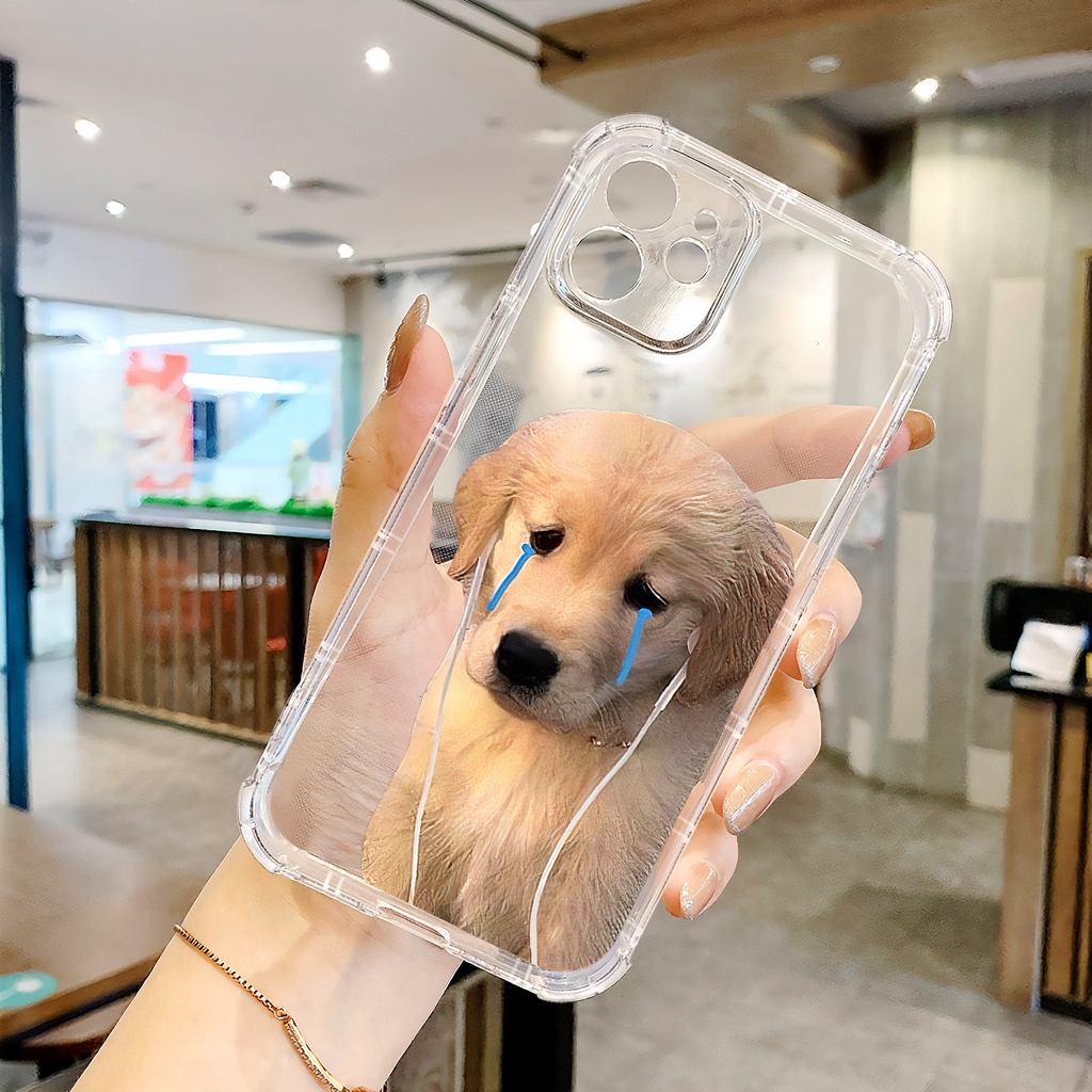 Ốp iphone đôi chống sốc viền vuông chó thất tình cho iphone 11 13 pro max 14 12 pro max mini x r s max 6 s 7 8 plus