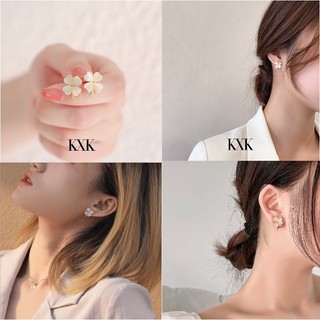 Bông tai cỏ bốn lá may mắn sang trọng tinh tế Tatitava