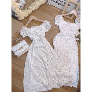 ĐẦM MIDI HOA NHÍ XẺ TÀ