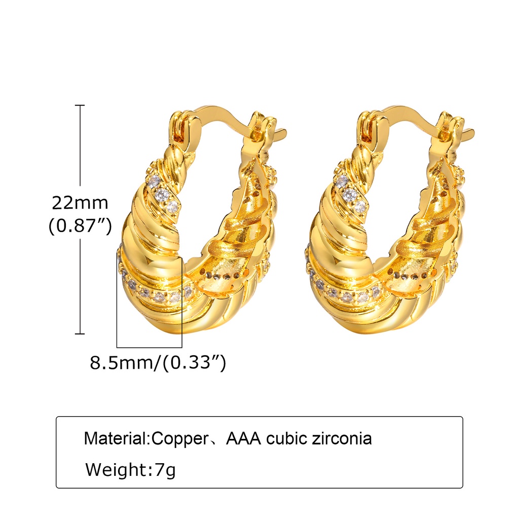 Vnox Khuyên Tai Đính Đá Zircon Trắng Sang Trọng Cho Nữ