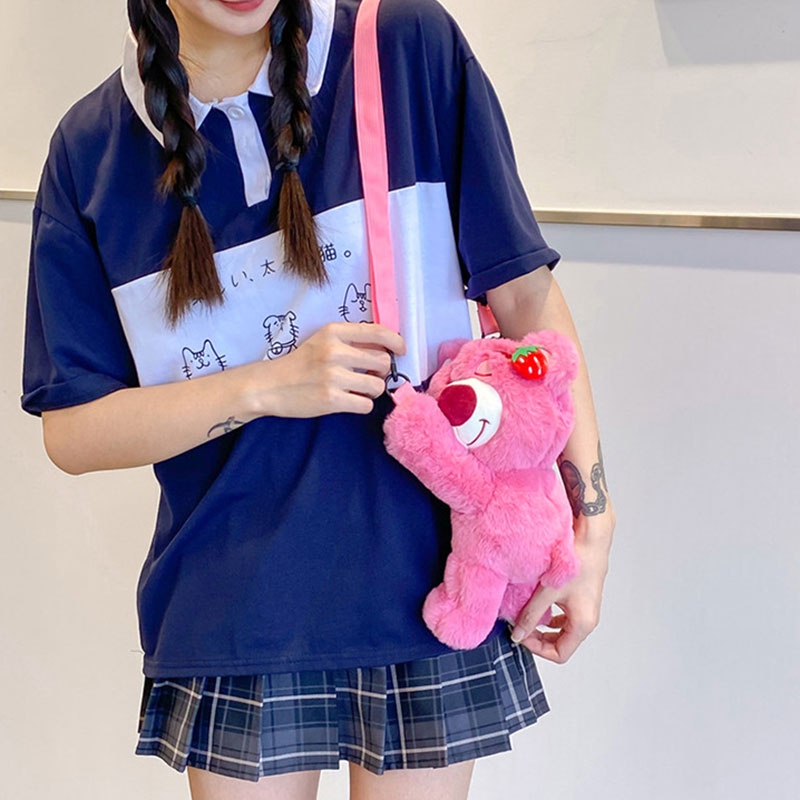 Bololo Túi Đeo Chéo Hình Gấu Bông Mềm Mại Và Dễ Thương Cho Nữ