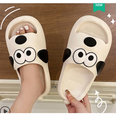 Dép nam nữ quai ngang hình chú chó ngộ nghĩnh đáng yêu hàng có sẵn hợp đi trong nhà, bên ngoài, đi biển, lớp, nhóm