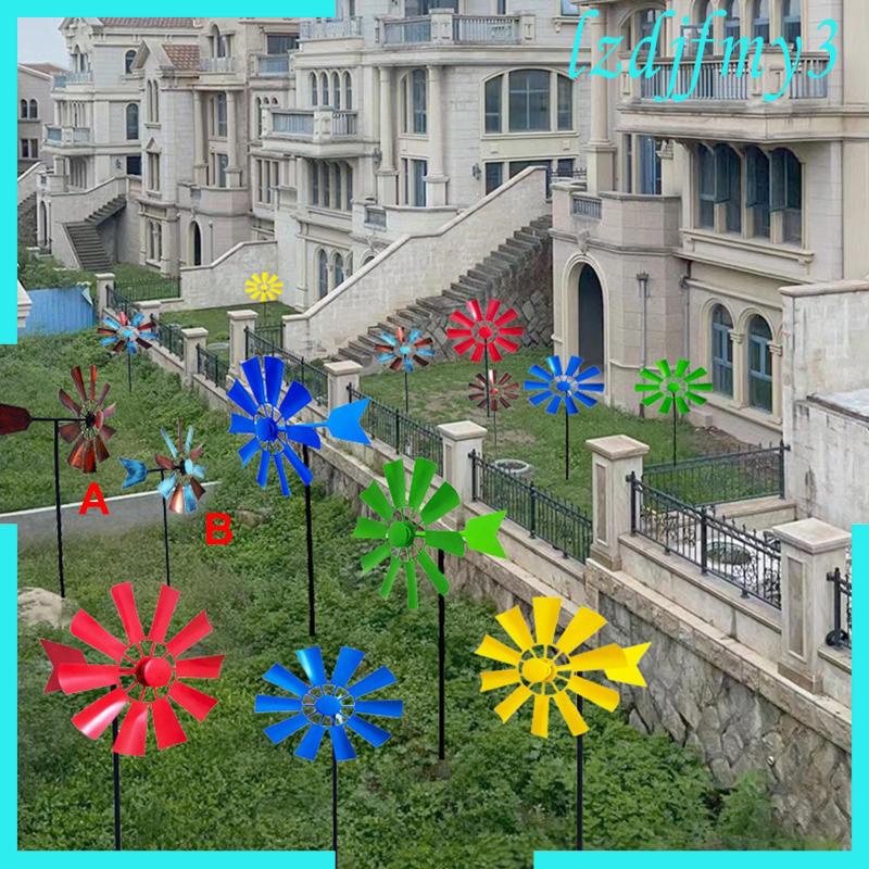 Cối Xay Gió Kim Loại Trang Trí Sân Vườn Ngoài Trời
