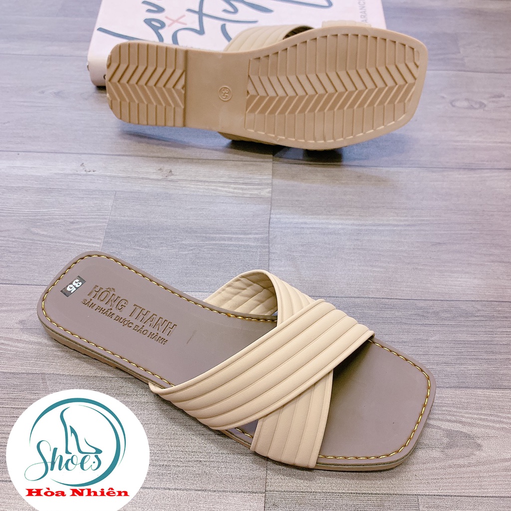 DÉP DA NỮ ĐẾ BẰNG QUAI CHÉO CÁCH ĐIỆU